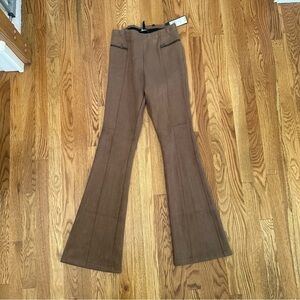 BCBG MaxAzria NWT Faux Suede Boot Cut Flare Pull on Pants Size Small Color Mocha